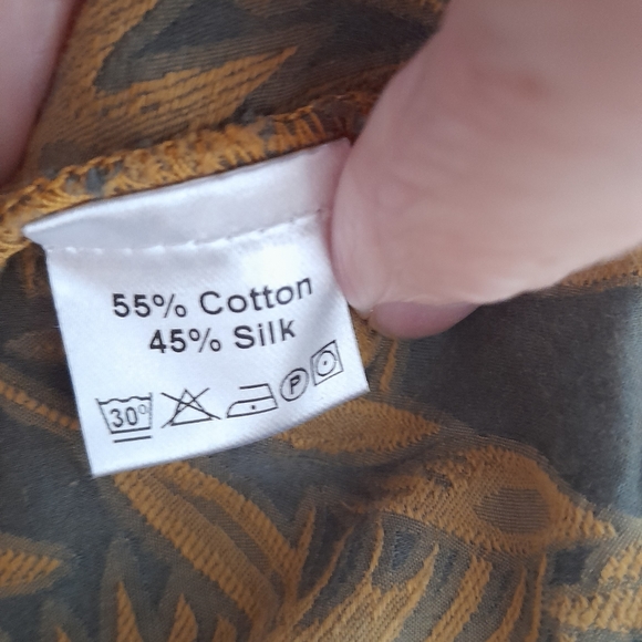 Grizas S UK 10 Cotton Silk Green Floral Layered Top - Picture 8 of 9